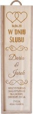 Koszulkowy Produkt personalizowany - W dniu ślubu (imiona + data) - skrzynka na wino z grawerem