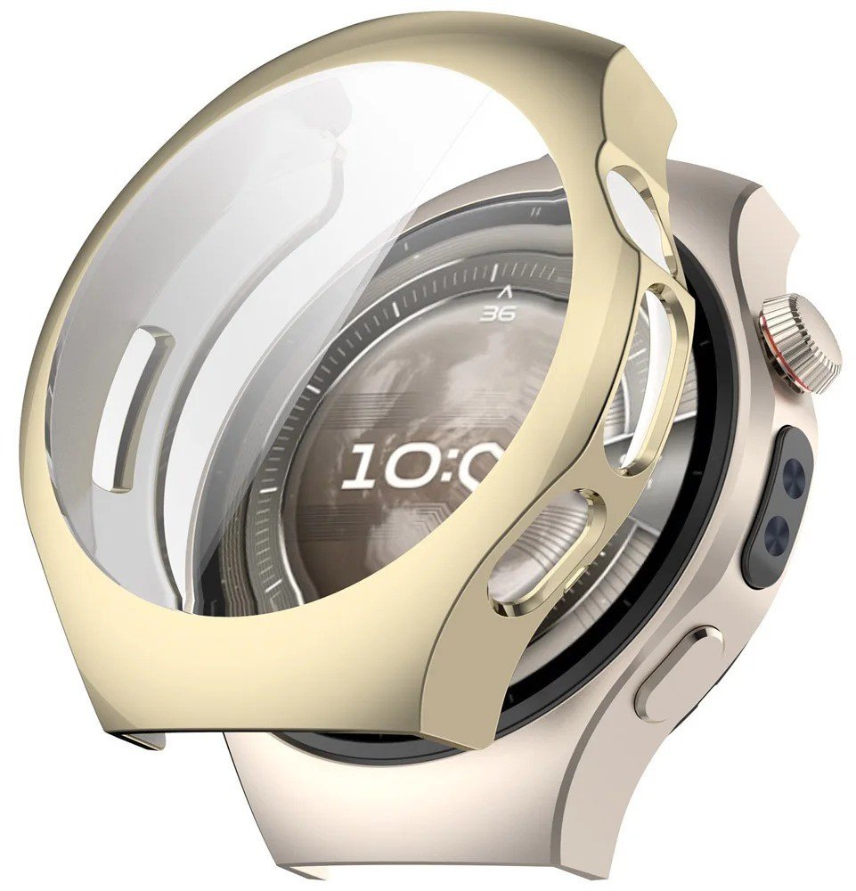 SILIKONOWE ETUI Z OSŁONKĄ NA EKRAN DO HUAWEI WATCH 5 42MM ZŁOTE