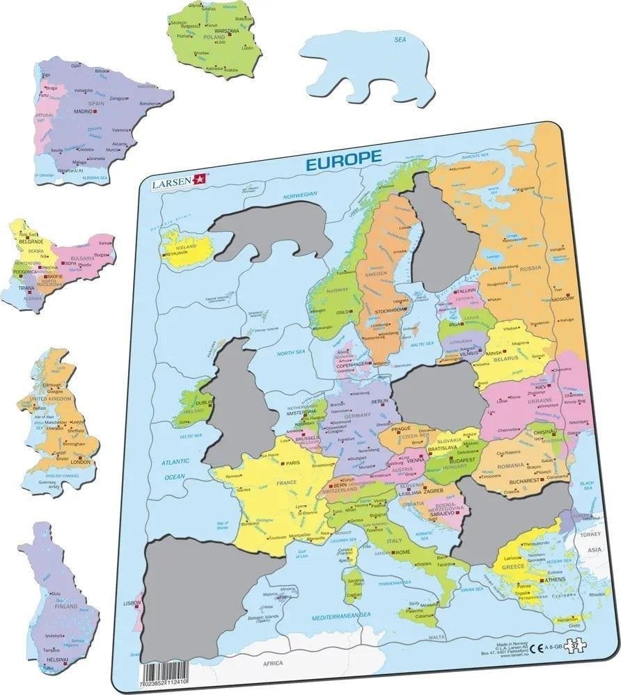 Larsen Układanka Mapa Europa polityczna Maxi