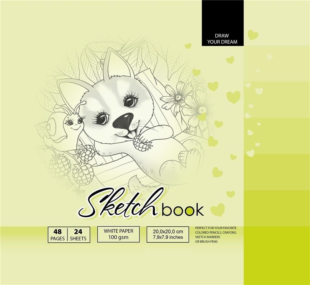 Fresh Szkicownik 20x20cm 48k zielony