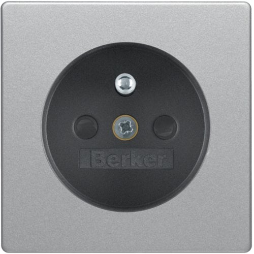 Płytka czołowa do gniazda z uziemieniem alu aksamit lakierowany Q.1/Q.3 3965766074