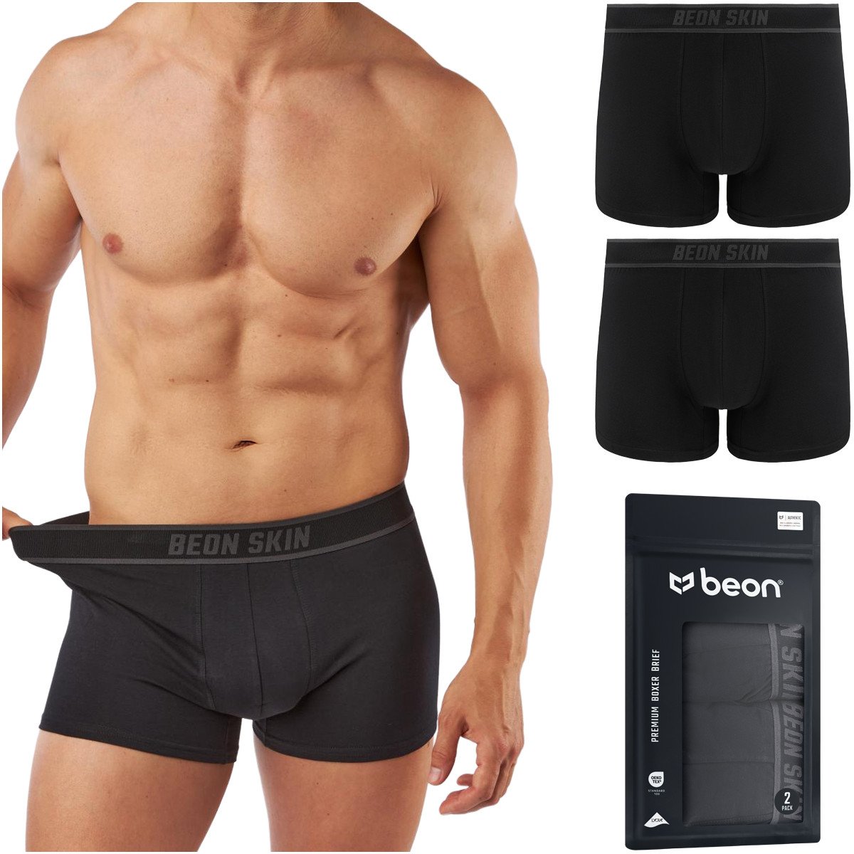 Bokserki męskie Beon MB-G11 Coal Black 2x S