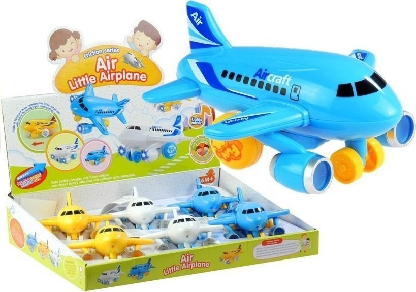 LeanToys Samolot z Napędem Efekty Świetlne Dźwiękowe