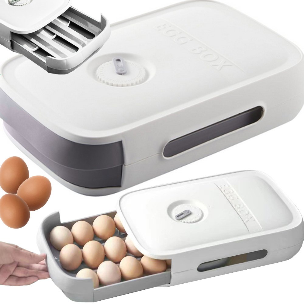 Pojemnik na jajka box organizer do lodówki pudełko szuflada do jaj pudełko