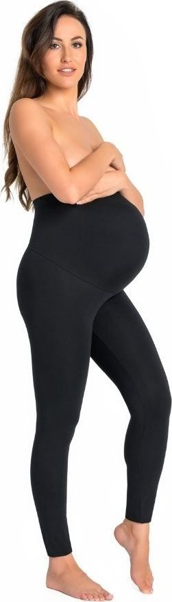 Teyli Legginsy ciążowe bawełniane Ginna czarne Czarny 4XL