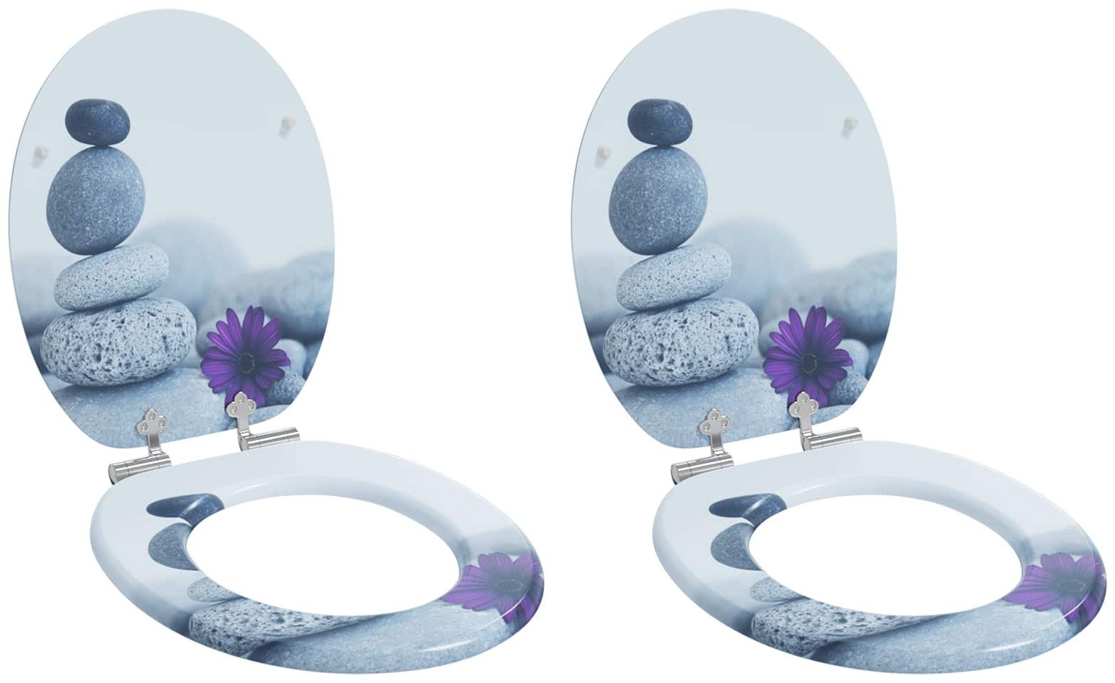 vidaXL Deska toaletowa 2 pcs Szary 44 x 38 cm Płyta MDF