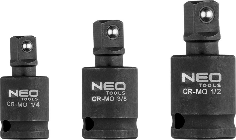 Neo Zestaw przegubów udarowych 3 szt., 1/4", 3/8", 1/2"