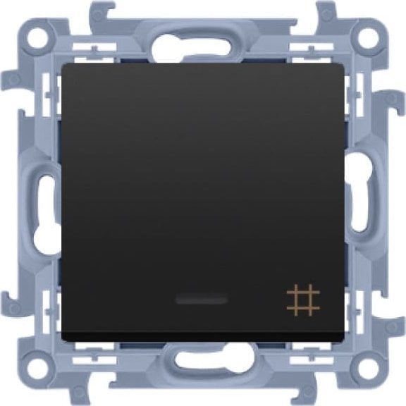 Kontakt-Simon Łącznik krzyżowy Kontakt-Simon Simon 10 CW7L.01/49 z podświetleniem LED moduł 10AX, 250V~, zaciski śrubowe czarny mat