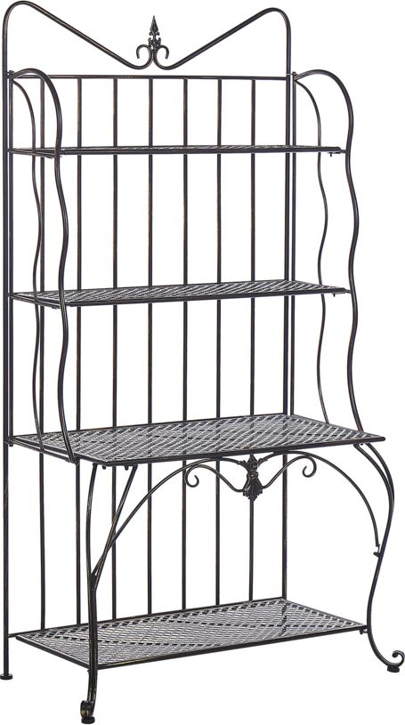 Szafa ogrodowa Shumee Regał ogrodowy metalowy 4 półki czarny PAVONA