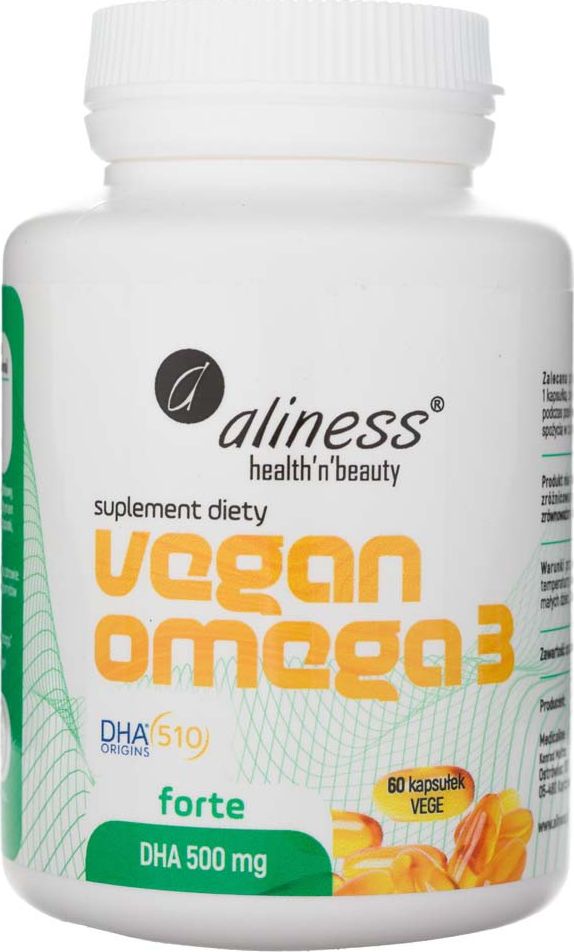 Aliness MedicaLine Aliness Vegan Omega 3 FORTE DHA 500 mg - 60 kapsułek