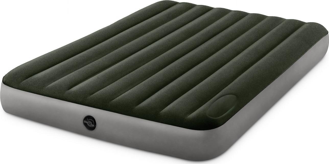 Intex Materac Dmuchany z Wbudowaną Pompką Nożną Czarny