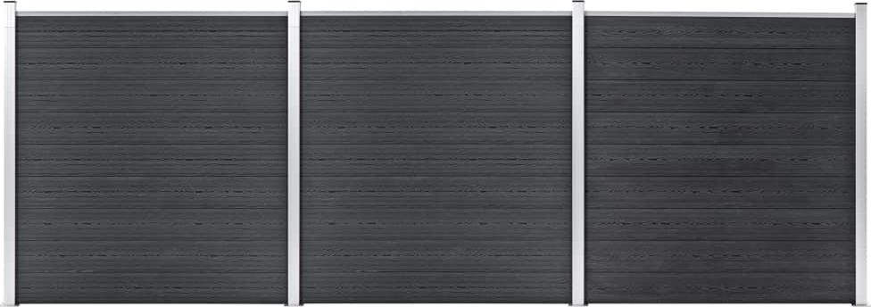 vidaXL Ogrodzenie do ogrodu, WPC, 526 x 186 cm, szare