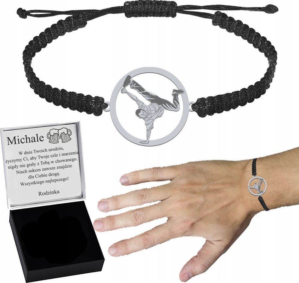 Radziszewska Jewellery Bransoletka Srebrna Breakdance Makrama Prezent 925 GRAWER GRATIS