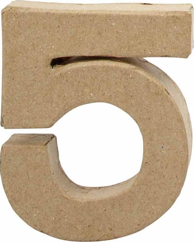 Creativ Company Cyfra 5 z papier-mache H: 10 cm