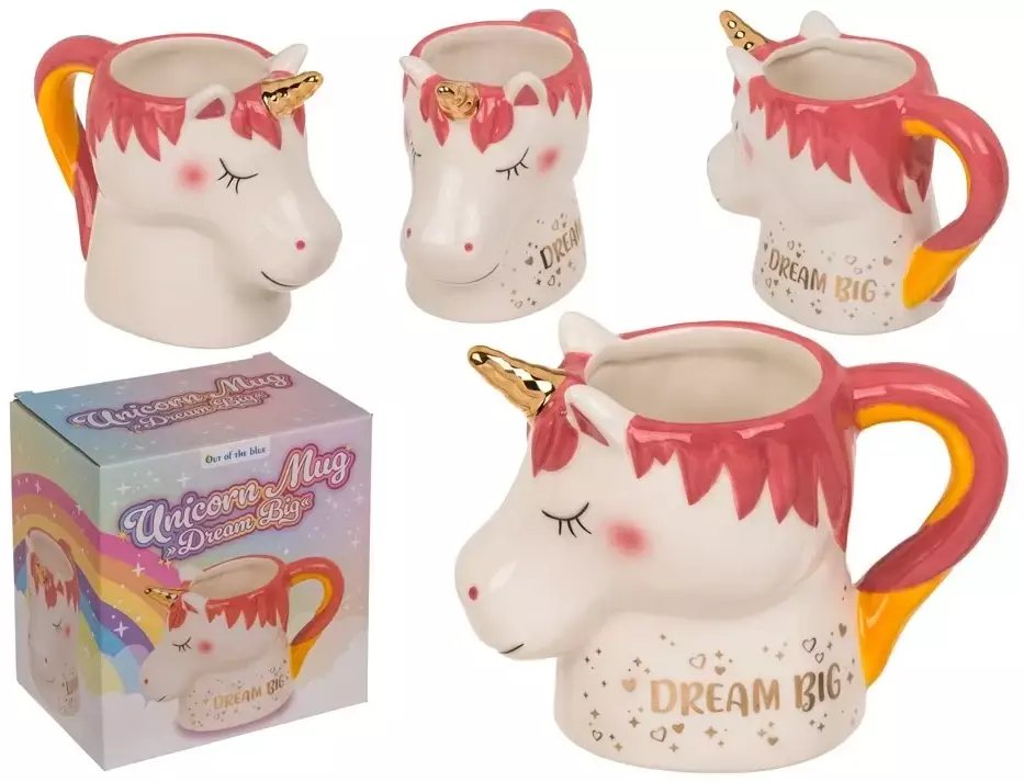 Kubek Jednorożec 375 ml z napisem Dream Big - Prezent dla Dziewczynki