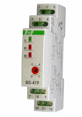 F&F Przekaźnik bistabilny BIS-419 czterofunkcyjny na szynę TH 35mm