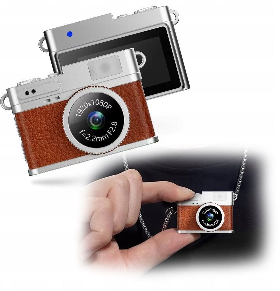 Aparat cyfrowy Xrec Mini Aparat Cyfrowy X4 2mp 1080p Lcd 0,96 Wisiorek Breloczek Zawieszka / X4 Brązowy