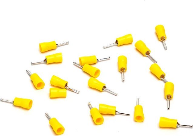 Aigostar Preizolowane zaciski tłoczone na zimno PTV2-10 20 szt., żółte Preizolowane zaciski tłoczone na zimno PTV2-10 20 szt., żółte