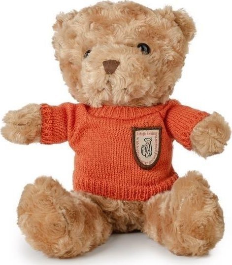 Miś kudłaty 22cm w sweterku pomarańczowy