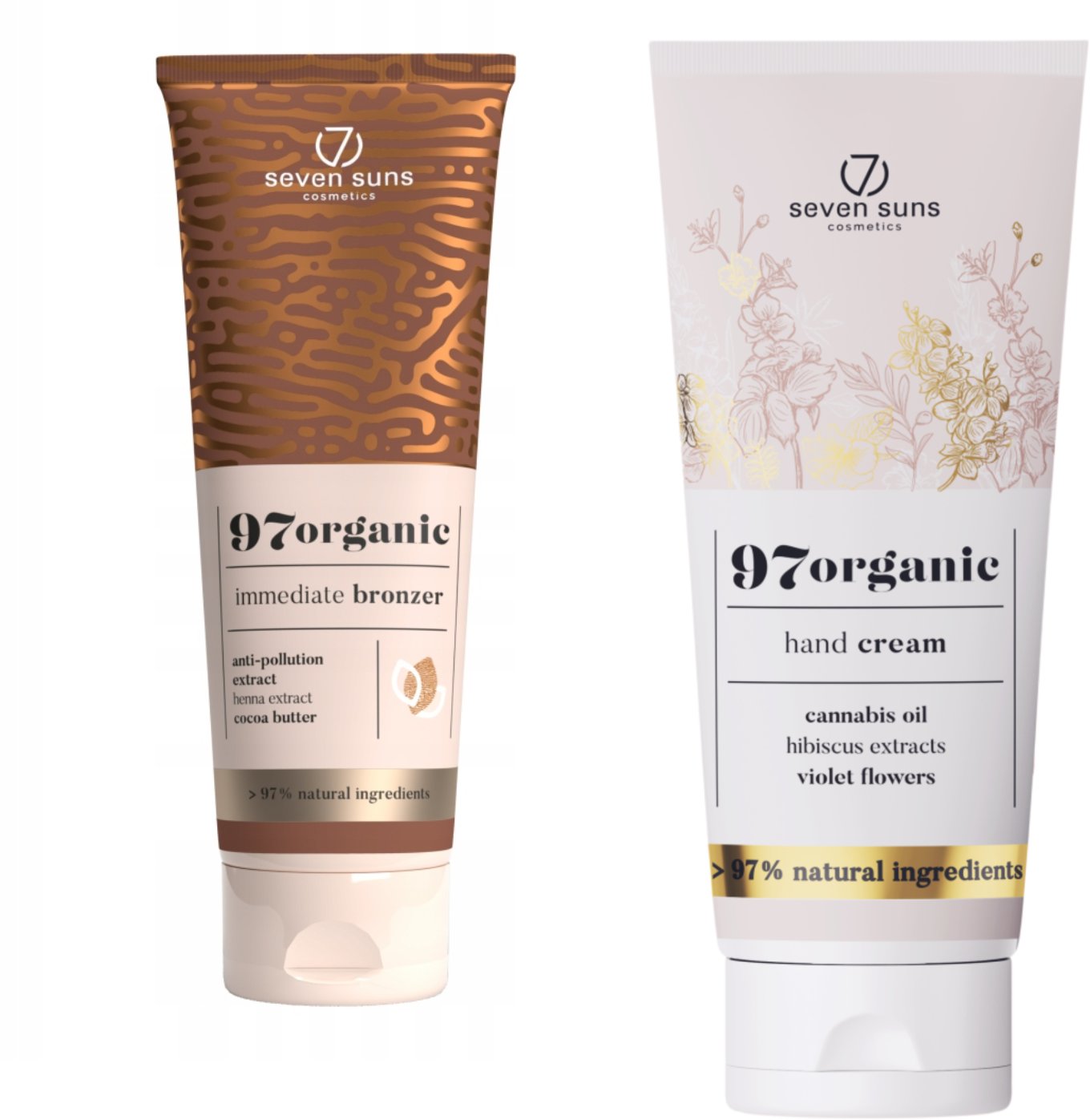 7suns 97organic Naturalny Bronzer Natychmiastowy + Krem Do Rąk 75ml Gratis