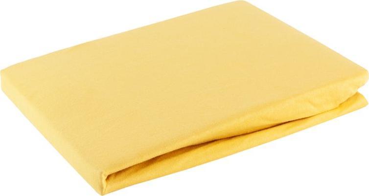 Eurofirany PRZEŚCIERADŁO Z GUMKĄ JERSEY D91 220X200 CM, WYS.30 CM MUSZTARDOWY