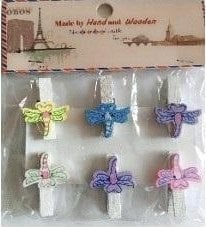 Dekoracja świąteczna Teka Klamerki ozdobne zwierzęce ważki 6szt