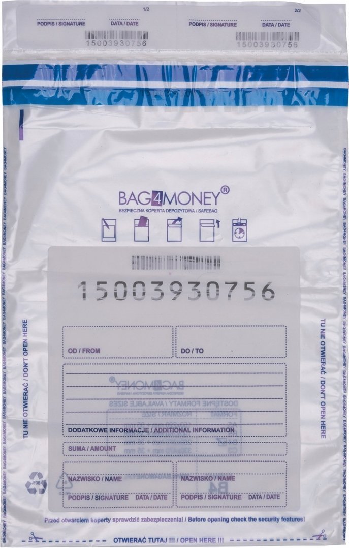 Office Products Koperta bezpieczna OFFICE PRODUCTS, B4, 260x370mm, 50szt., transparentna