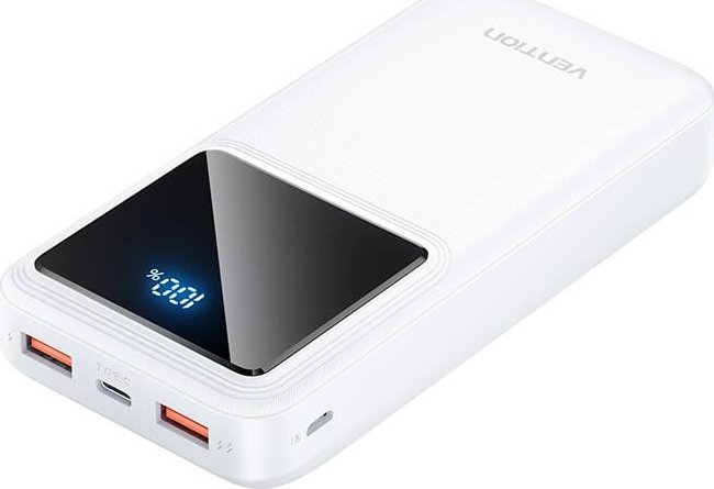 Vention Powerbank, , FHLW0, 20000mAh, Micro-USB, USB-C, 2xUSB-A, 22.5W (biały)