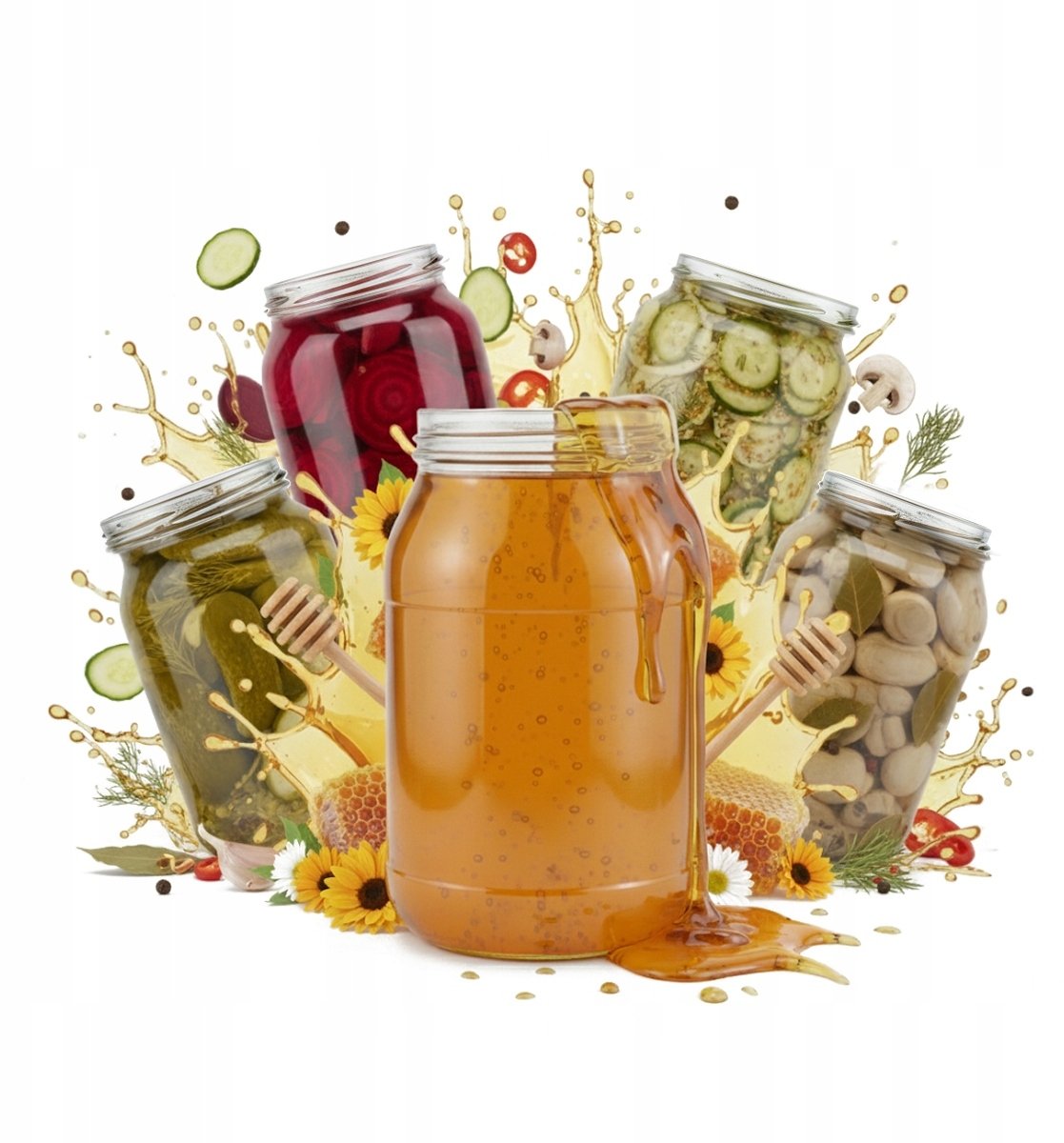 Kadax 32x Słoik Szklany 900ml do Miodu Soków Przetworów Kiszonek