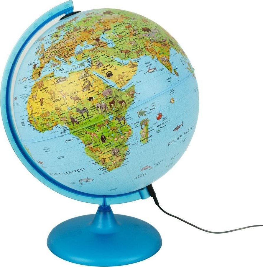 Globus Safari podświetlany ze zwierzętami 30cm