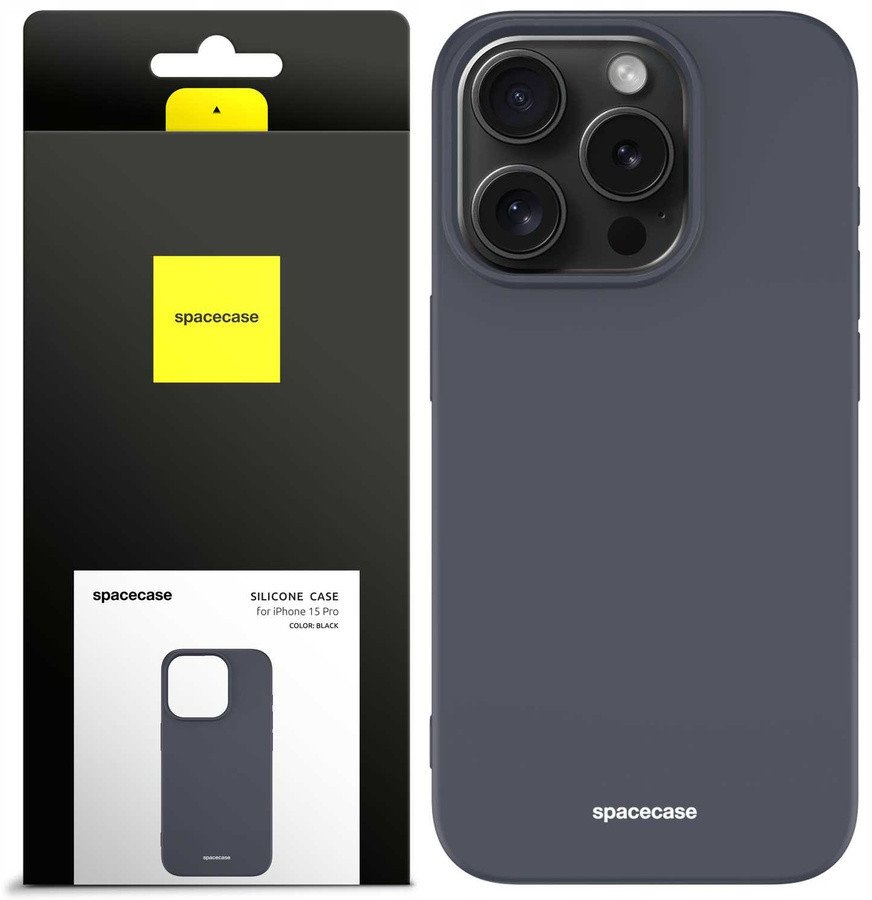 Spacecase Silicone Case iPhone 15 Pro black standard
