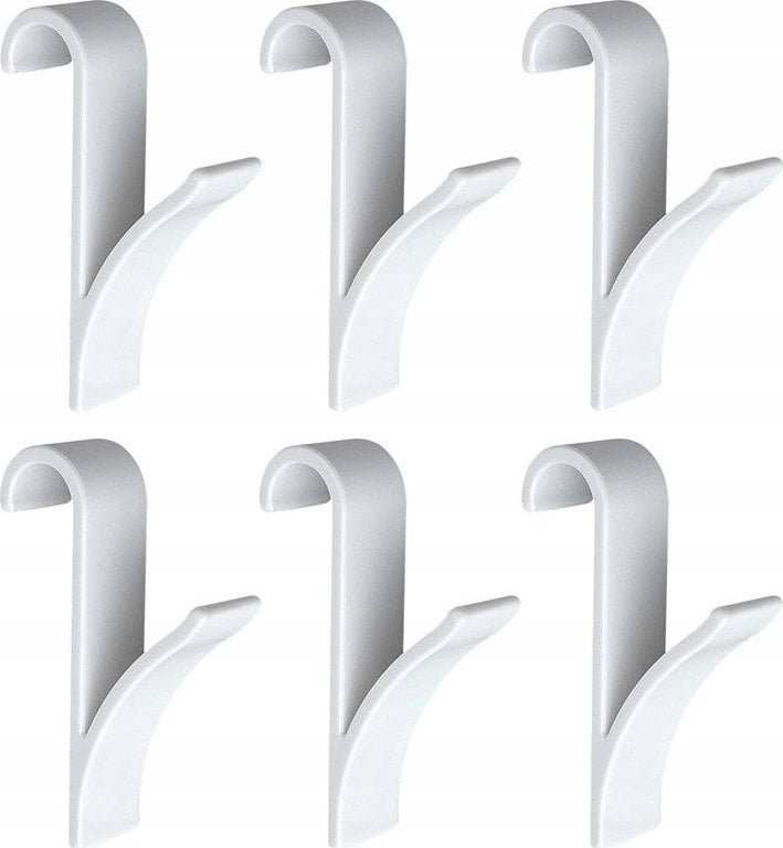 Wenko Białe haczyki, wieszaczki na grzejnik żeberkowy, 6 sztuk w komplecie, WENKO