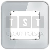 15-28-IRSZ-1 ICON Ramka uniwersalna pojedyncza zaokrąglona - efekt szkła (ramka: szara spód: grafitowy mat) 15-28-IRSZ-1