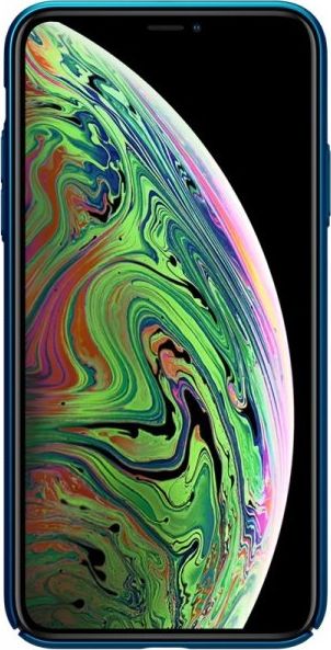 Nillkin Nillkin Super Frosted Shield - Etui Apple iPhone 11 Pro Max z wycięciem na logo (Peacock Blue)