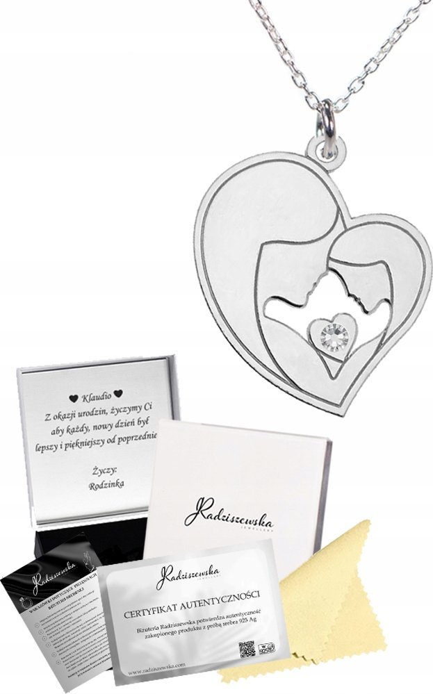 Radziszewska Jewellery Naszyjnik Srebrny Matka z Córką Prezent 925 Biżuteria DEDYKACJA GRATIS