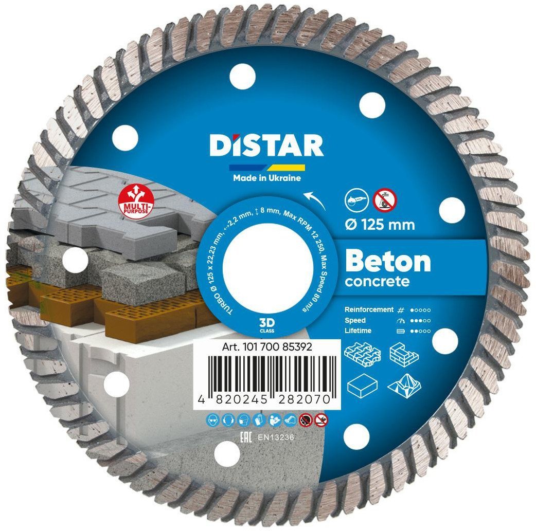 DISTAR TARCZA DIAMENTOWA BETON PRO 125 x 2,2 x 22,23mm TURBO