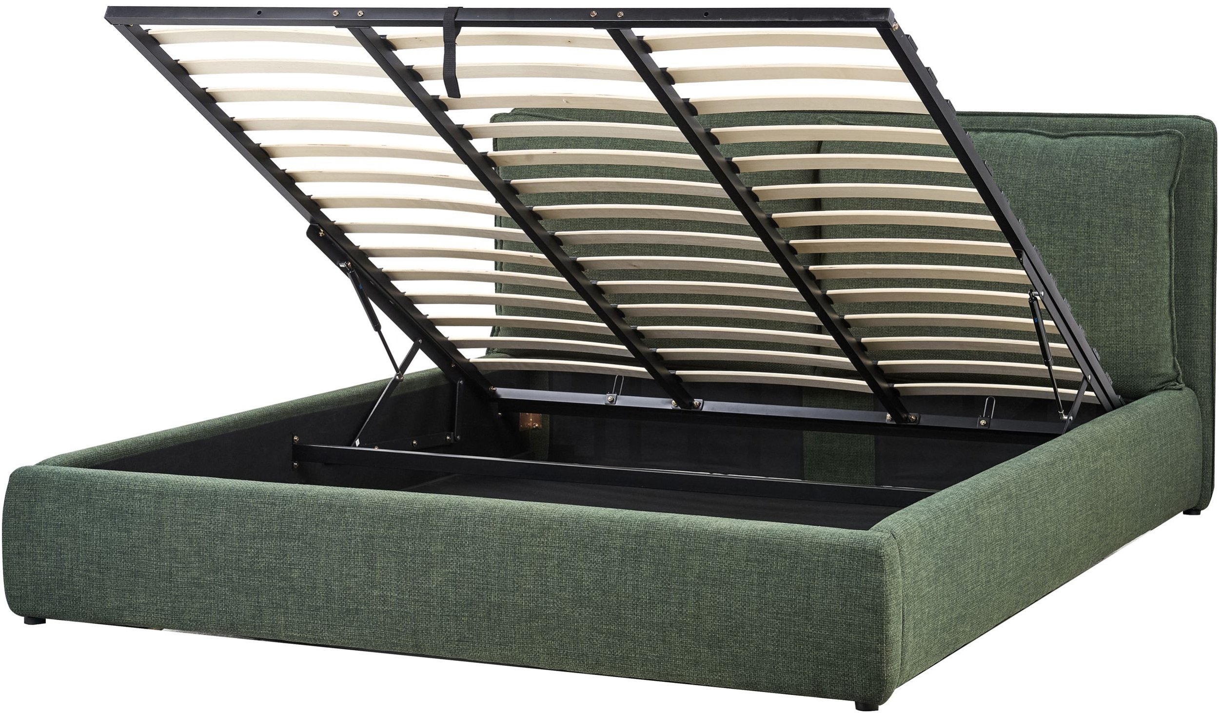 Łóżko z pojemnikiem BAJONNA 180 x 200 cm Ciemnozielony