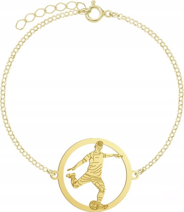 Radziszewska Jewellery Bransoletka Złota Piłka Nożna Piłkarz 925 GRAWER DEDYKACJA GRATIS