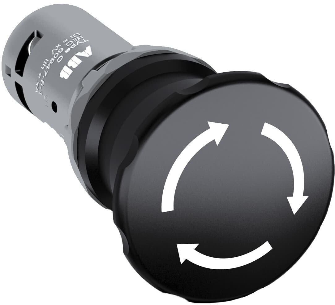 Przycisk bezpieczeństwa grzybkowy 40mm 1Z+1R - 1Z - 1R 24 ... 300 V czarny CE4T-10B-11 1SFA619550R1076