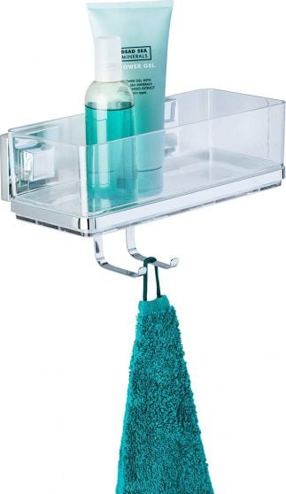 Koszyk prysznicowy Wenko rack prysznicowy Vacuum-Loc Quadro 25,5 x 15 cm stal nierdzewna chrom