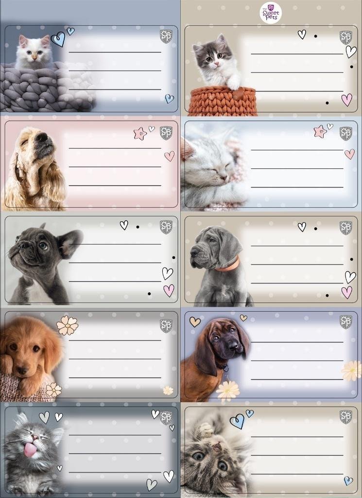 Beniamin Naklejki na zeszyty pasek The Sweet Pets