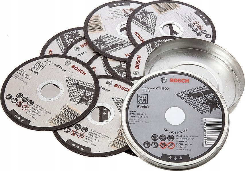 Bosch Bosch cutting disc Standard for Inox, Rapido, 115x1mm box (10 pieces, WA 60 T BF)