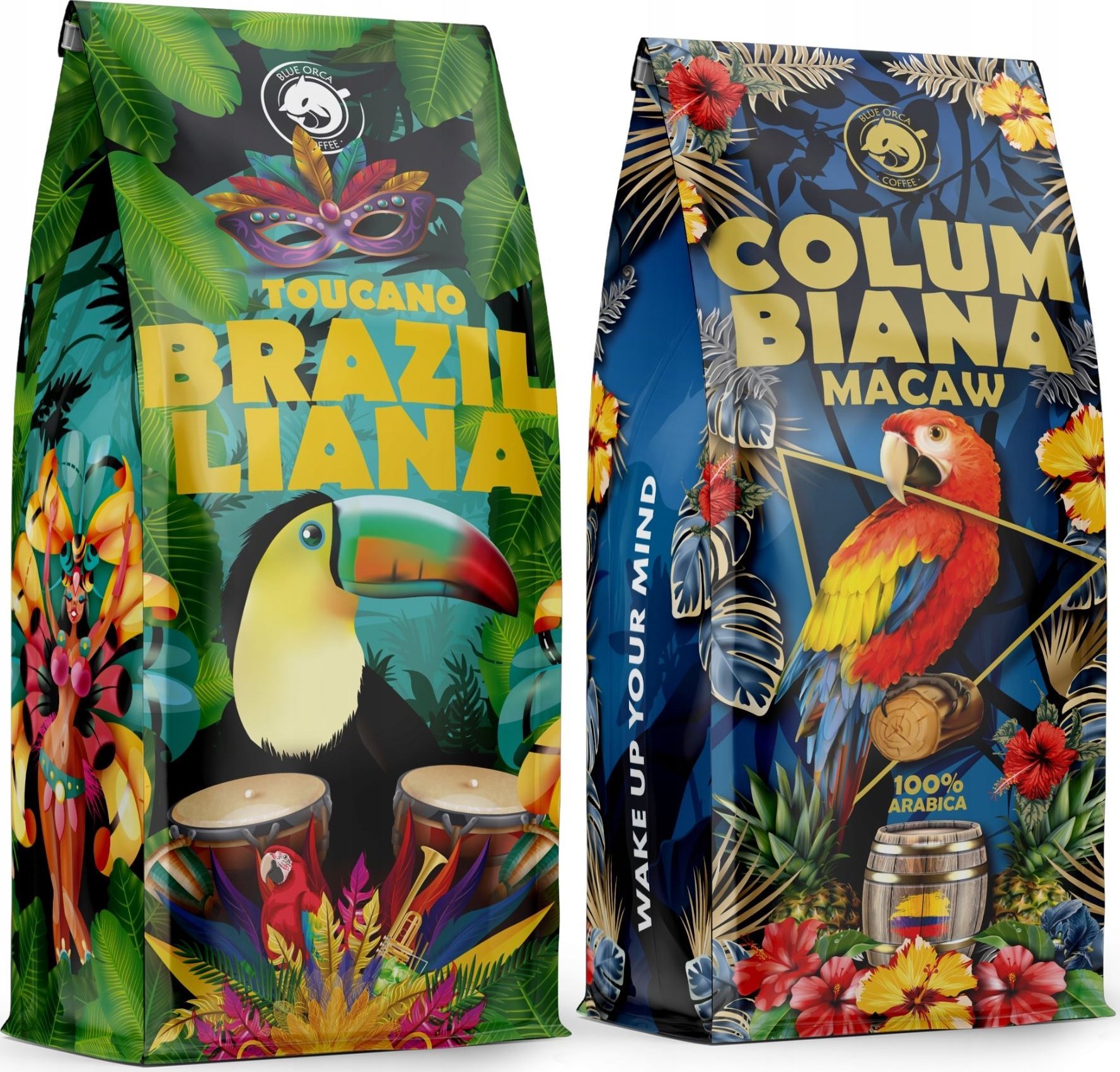 Kawa ziarnista Blue Orca Coffee Kawa ZIARNISTA 2x1kg ŚWIEŻO PALONA ARABICA 100% - ZESTAW - BLUE ORCA COFFEE