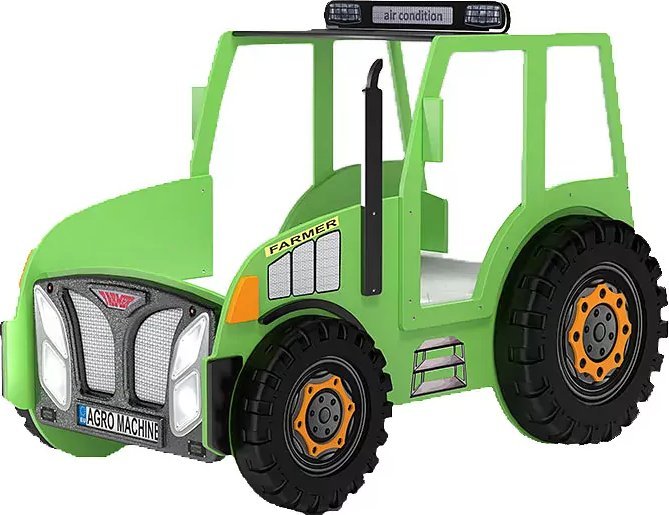 Elior Zielone łóżko dla dziecka z oświetleniem LED - Tarko 90x180 cm