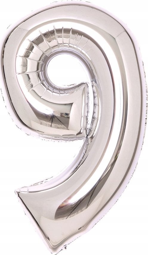 AMSCAN Balon foliowy cyfra 9 srebrna 47x66cm