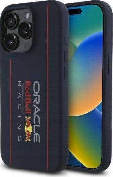 Red Bull RBHMP15L24SIOLRV iPhone 15 Pro 6.1" Hard Case Navy Silicone Vertical Logo MagSafe