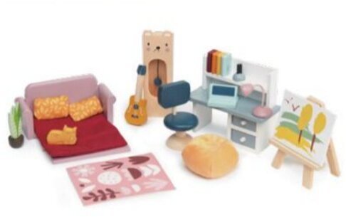 Meble do domku dla lalek - pokój młodzieżowy