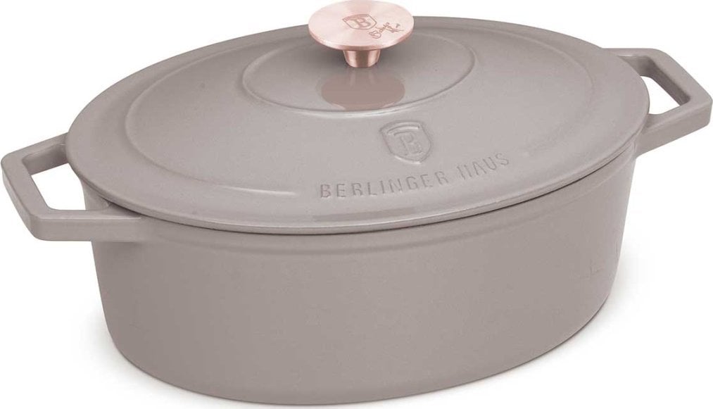 EMALIOWANA BRYTFANNA ŻELIWNA 30cm BERLINGER HAUS BH-6541 TAUPE