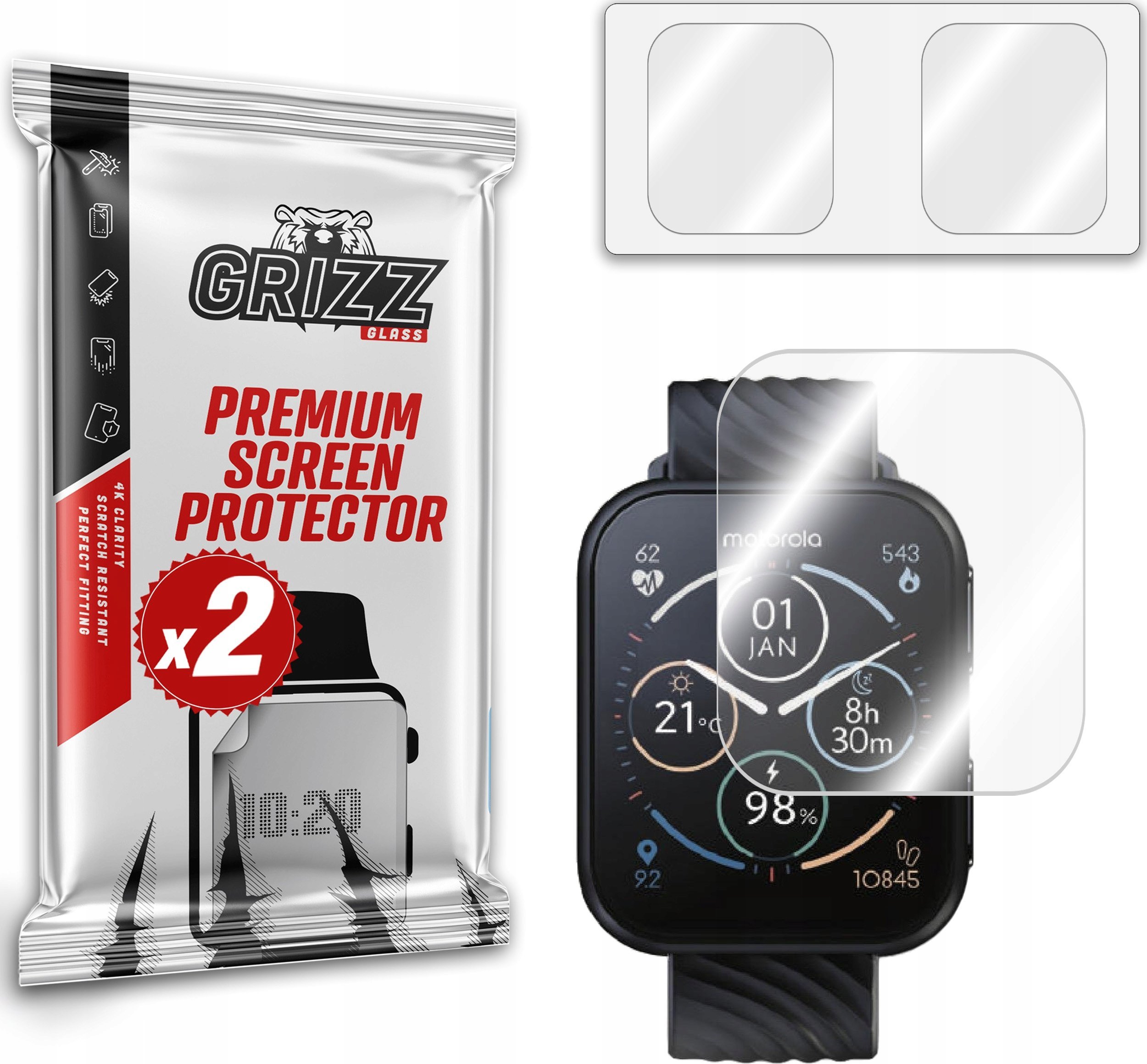 GrizzGlass Szkło hybrydowe GrizzGlass HybridGlass do Motorola Moto Watch 200