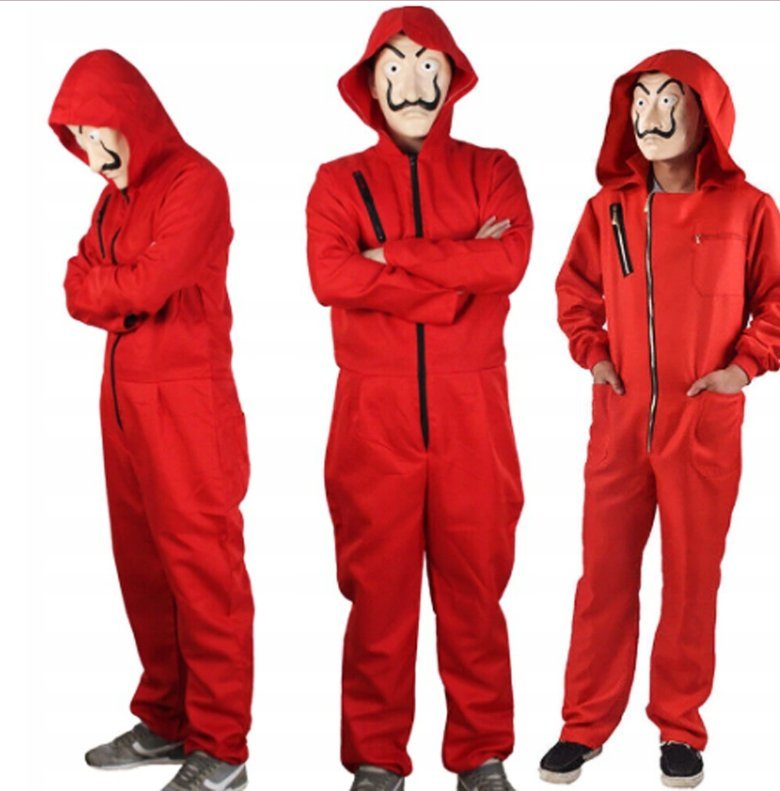 Korbi PRZEBRANIE KOSTIUM LA CASA DE PAPEL STRÓJ CZERWONY HALLOWEEN ROZMIAR 4XL
